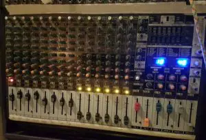 Our trusty Behringer PMP6000 powered mixer.